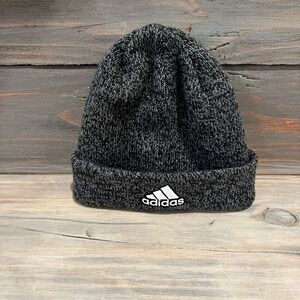 Adidas Black And Dark Gray Knit Beanie Hat